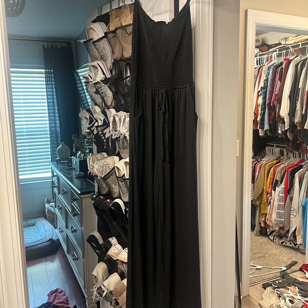 Tube top with smocked top pants jumpsuit.